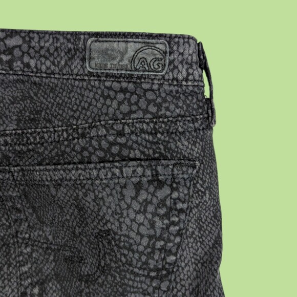 AG The Legging Super Skinny Black Snake Print 28 - Picture 3 of 5